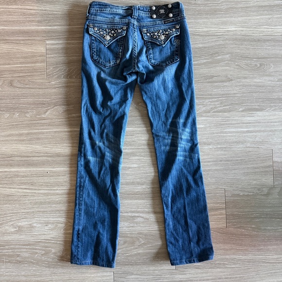 Miss Me Studded Bedazzled Straight Leg Jeans size 27 - Picture 4 of 6